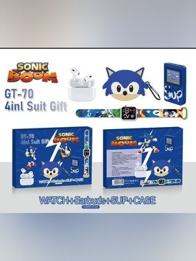 Sonic Boom  Watch + Earbuds + Handheld Game Console Set Brand New In The Box